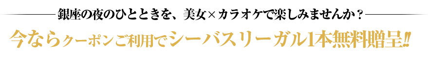 銀座の夜のひとときを、美女×カラオケで楽しみませんか？