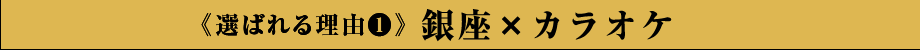 《選ばれる理由1》銀座老舗×カラオケ
